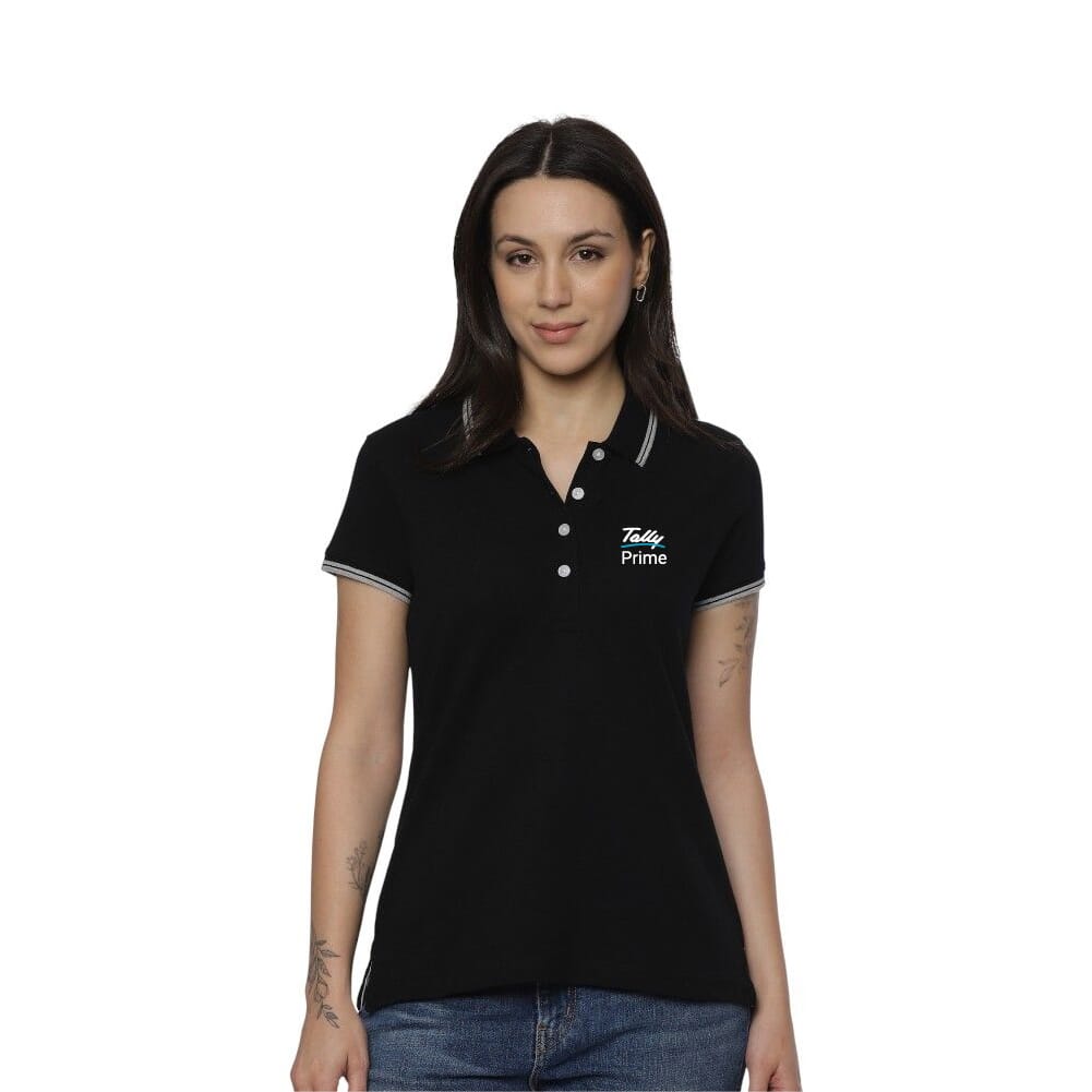 Allen Solly Polo T-shirt Women- Black  SW